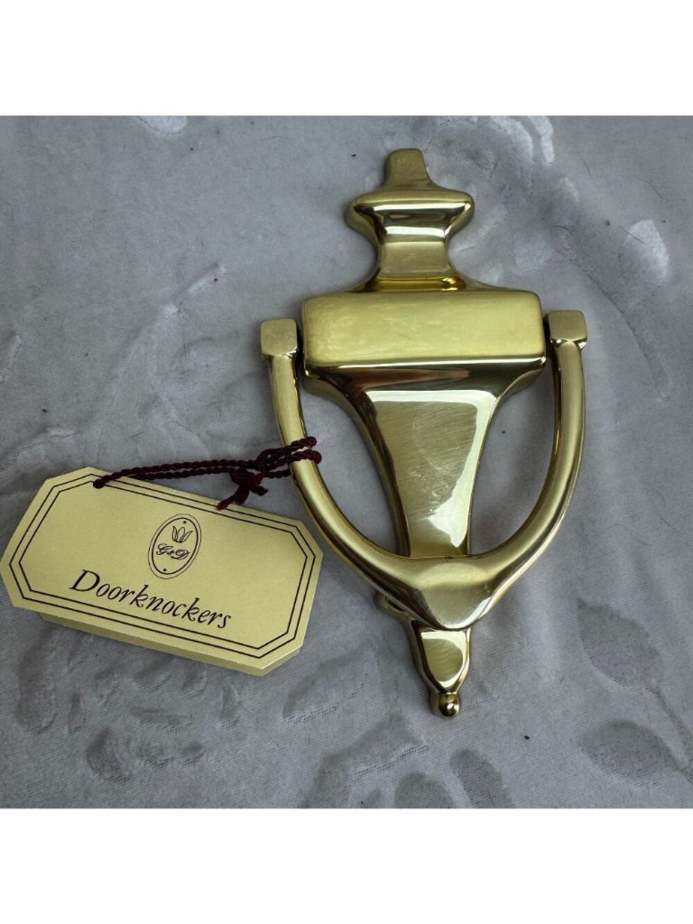 Vintage Solid Brass Door Knocker By G&D Spain With Tag Elegant Traditional 1970s - Picture 2 of 7